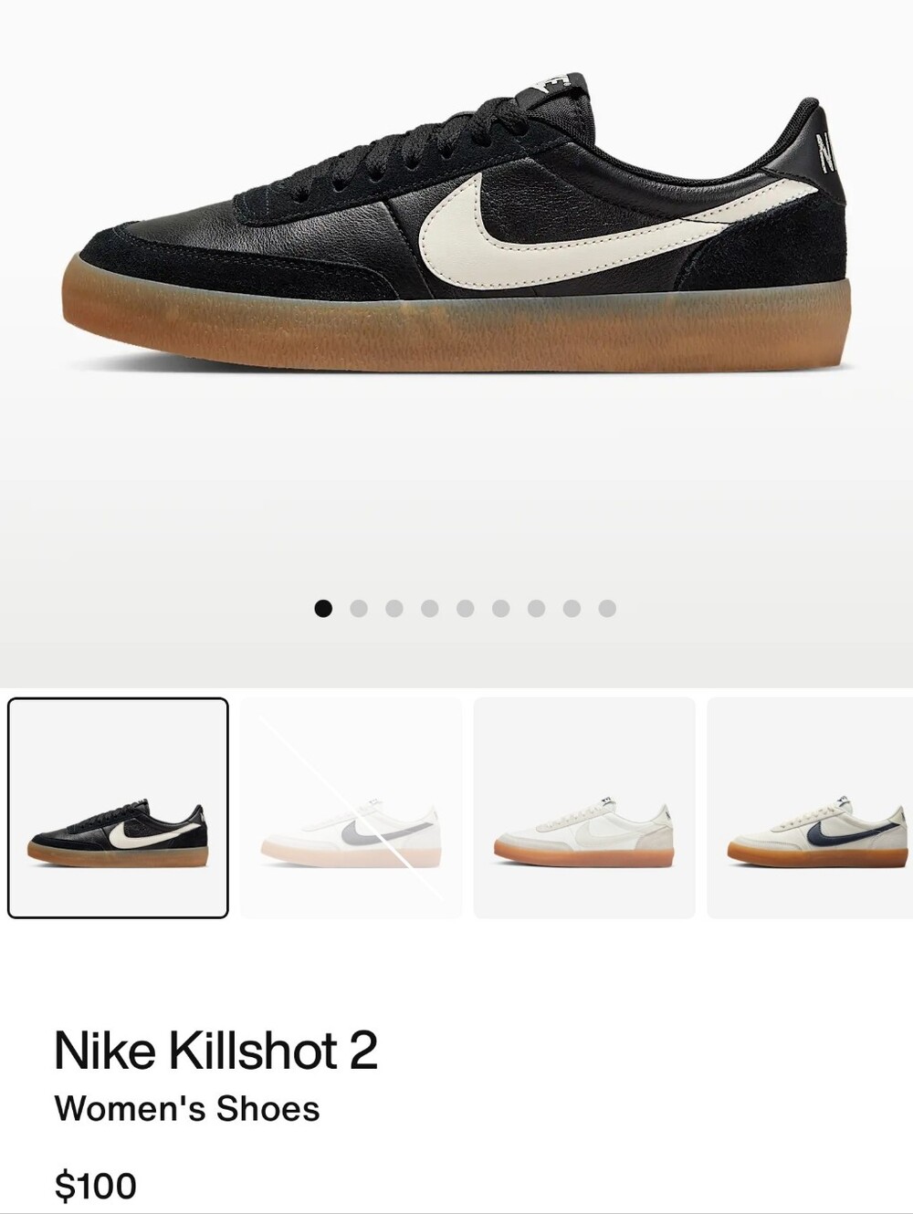BRAND NEW Nike Killshot 2 Women's Sneakers — Black, White, Gum